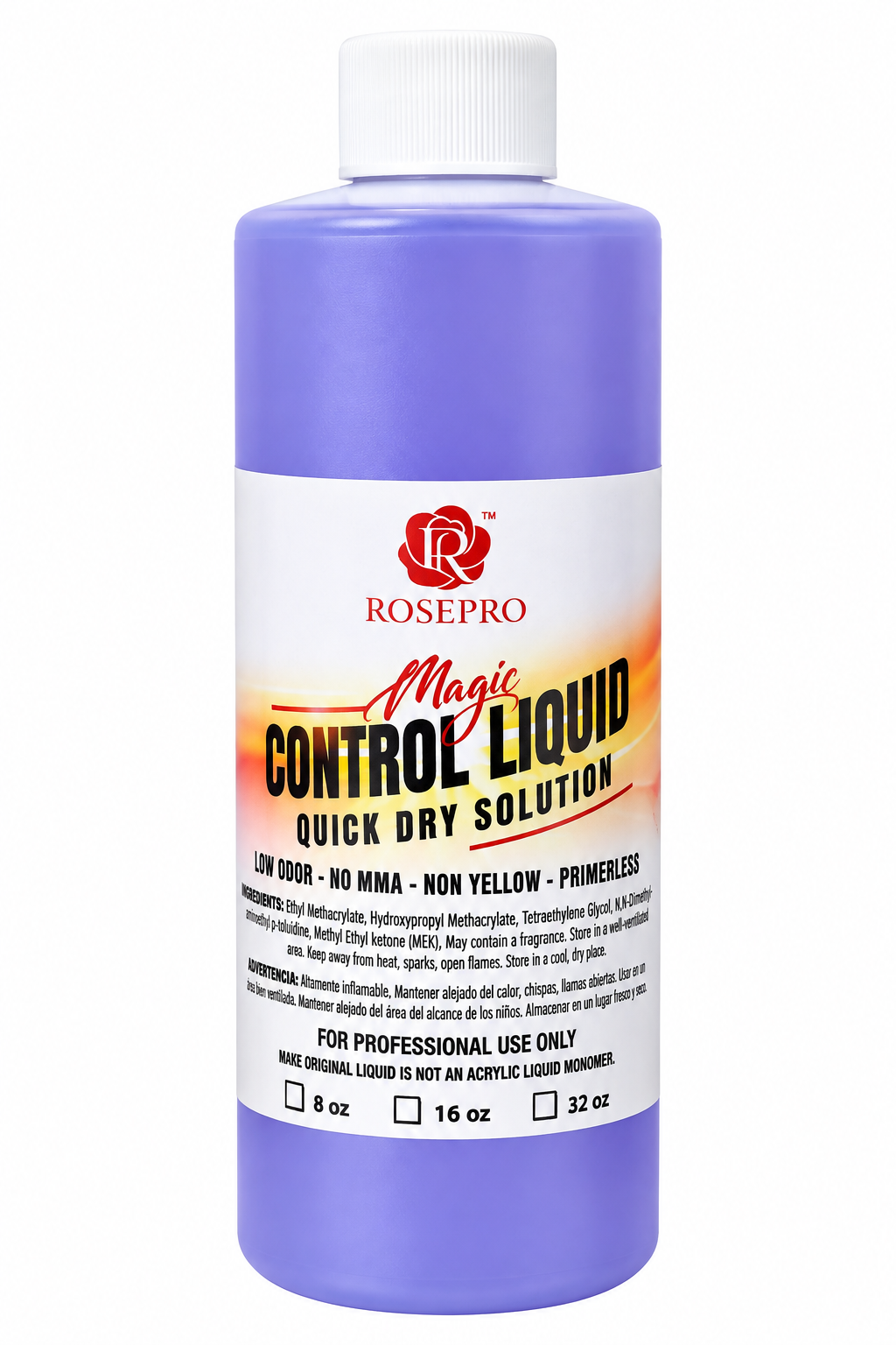 RosePro Magic Control Liquid Quick Dry Solution, 8oz, 16oz, and 32oz bottles