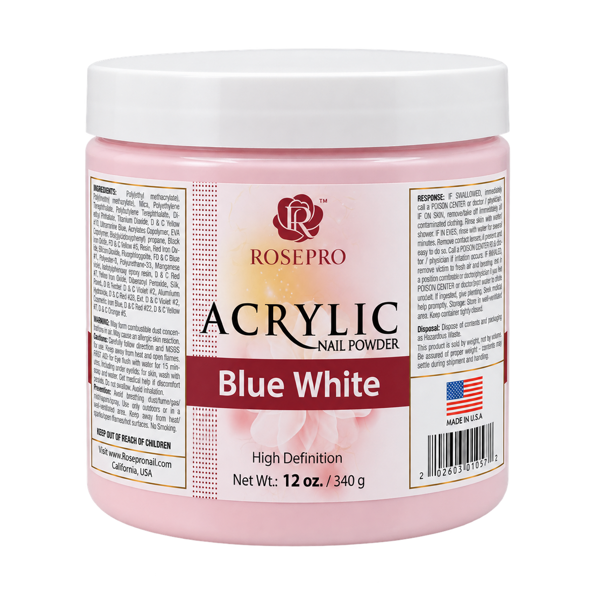 RosePro Acrylic Nail Powder - HD Formula, 12 oz